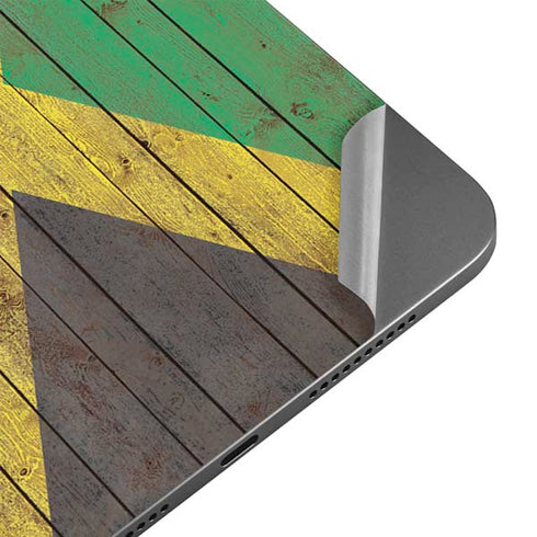 Jamaican Flag Dark Wood Apple iPad Mini Skin