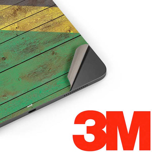 Jamaican Flag Dark Wood Apple iPad Pro Skin