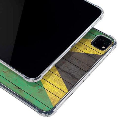 Jamaican Flag Dark Wood iPad Cases