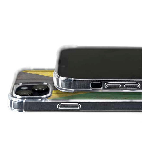 Jamaican Flag Dark Wood iPhone 14 MagSafe Case