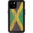 Jamaican Flag Dark Wood iPhone 15 Plus Waterproof Case