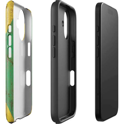 Jamaican Flag Dark Wood iPhone 16 Impact Case