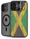 Jamaican Flag Dark Wood iPhone 16 Kickstand Case