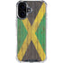 Jamaican Flag Dark Wood iPhone 16 Plus Clear Case