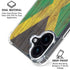 Jamaican Flag Dark Wood iPhone 16 Plus Clear Case