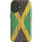 Jamaican Flag Dark Wood iPhone 16 Plus Impact Case