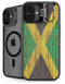 Jamaican Flag Dark Wood iPhone 16 Plus Kickstand Case