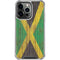 Jamaican Flag Dark Wood iPhone 16 Pro Clear Case
