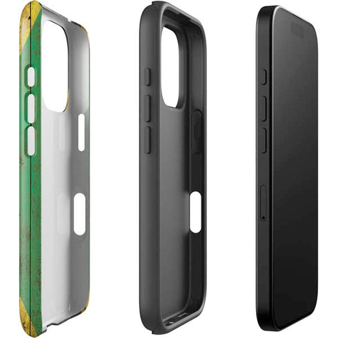 Jamaican Flag Dark Wood iPhone 16 Pro Impact Case