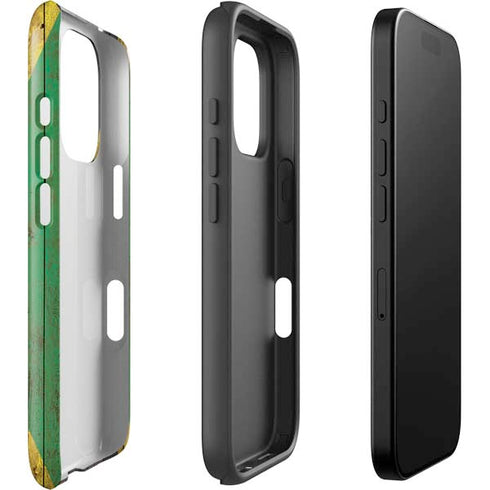 Jamaican Flag Dark Wood iPhone 16 Pro Max Impact Case