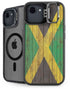 Jamaican Flag Dark Wood iPhone 16e Kickstand Case