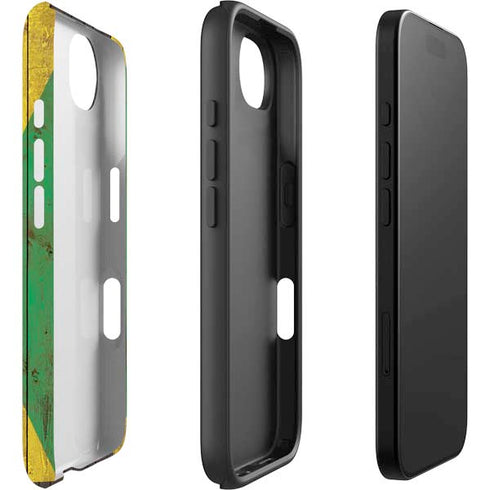 Jamaican Flag Dark Wood iPhone 16e Impact Case