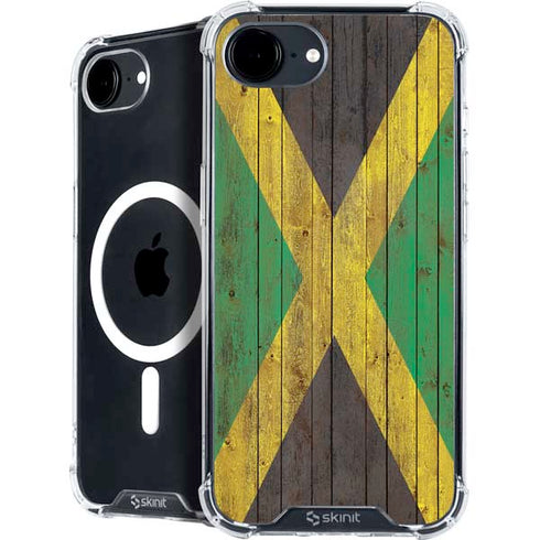 Jamaican Flag Dark Wood iPhone 16e MagSafe Case
