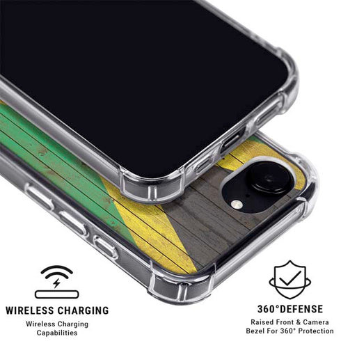 Jamaican Flag Dark Wood iPhone 16e MagSafe Case