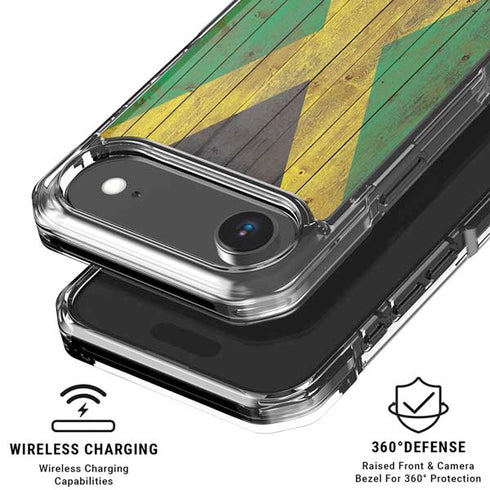 Jamaican Flag Dark Wood iPhone 17 Air Clear Case