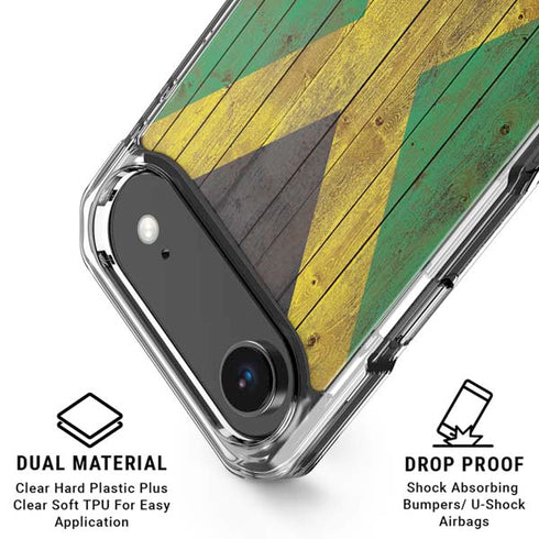 Jamaican Flag Dark Wood iPhone 17 Air Clear Case