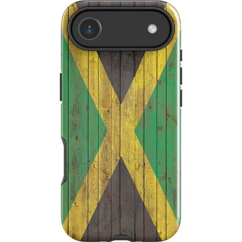 Jamaican Flag Dark Wood iPhone 17 Air Impact Case