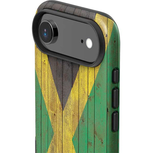 Jamaican Flag Dark Wood iPhone 17 Air Impact Case