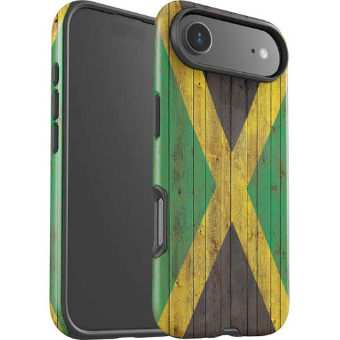 Jamaican Flag Dark Wood iPhone 17 Air Impact Case