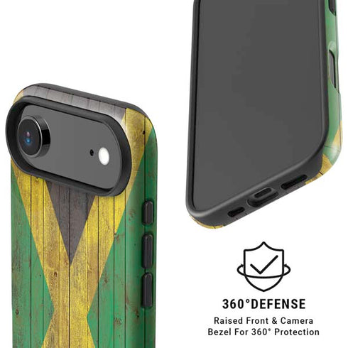 Jamaican Flag Dark Wood iPhone 17 Air Magsafe Impact Case