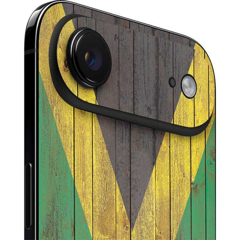 Jamaican Flag Dark Wood iPhone 17 Air Skin