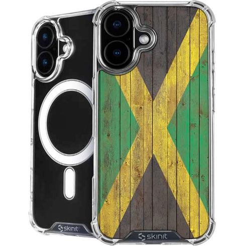 Jamaican Flag Dark Wood iPhone 17 MagSafe Case