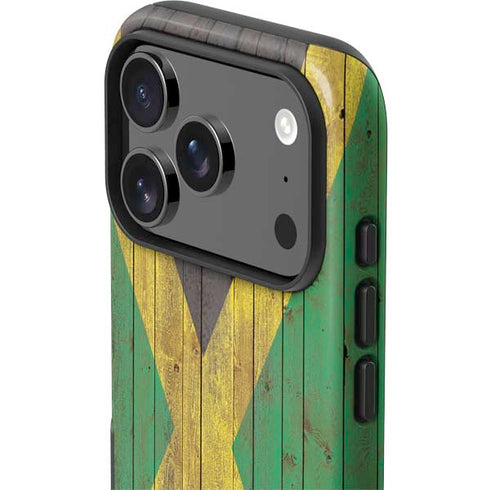 Jamaican Flag Dark Wood iPhone 17 Pro Max Impact Case