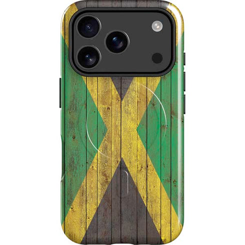 Jamaican Flag Dark Wood iPhone 17 Pro Max Magsafe Impact Case