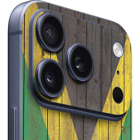 Jamaican Flag Dark Wood iPhone 17 Pro Max Skin
