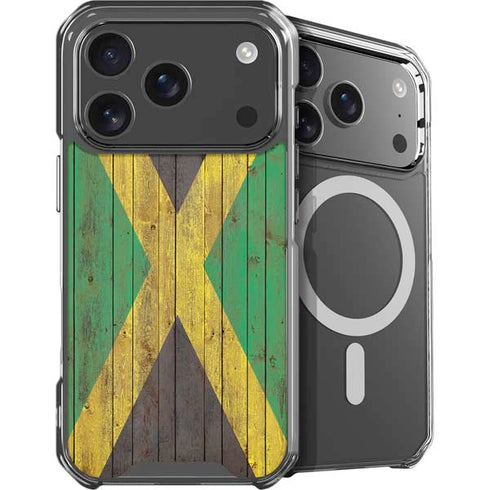 Jamaican Flag Dark Wood iPhone 18 Pro Max MagSafe Case