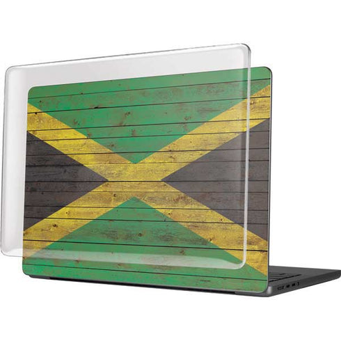 Jamaican Flag Dark Wood MacBook Pro 14in (2021-24) Case plus Skin