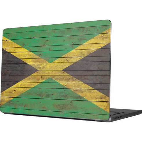 Jamaican Flag Dark Wood Apple MacBook Pro 14-inch Skin