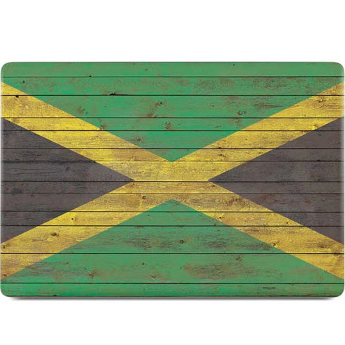 Jamaican Flag Dark Wood MacBook Skins