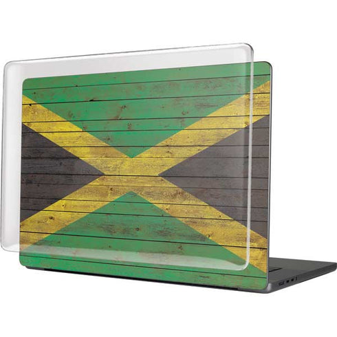 Jamaican Flag Dark Wood MacBook Cases