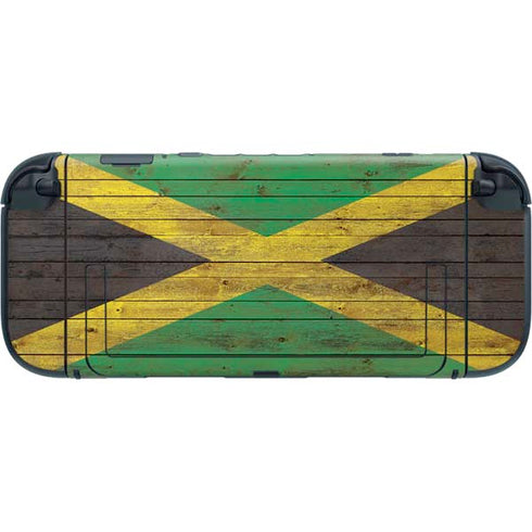 Jamaican Flag Dark Wood Nintendo Switch 2 (2025) with Joy-Con Skin