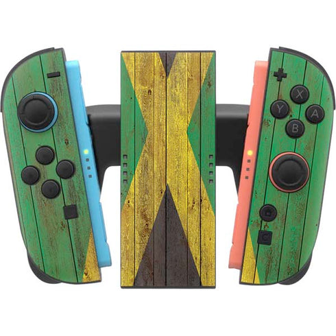 Jamaican Flag Dark Wood Nintendo Switch 2 (2025) Joy-Con Controller Skin