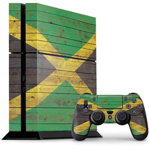 Jamaican Flag Dark Wood PlayStation PS4 Skins