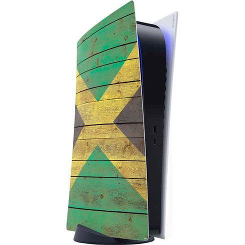 Jamaican Flag Dark Wood PlayStation PS5 Skins