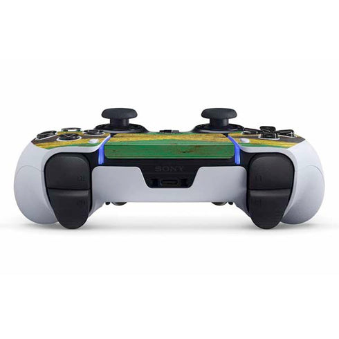 Jamaican Flag Dark Wood PS5 DualSense Edge Pro Controller Skin