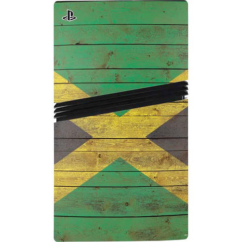 Jamaican Flag Dark Wood PS5 Pro Bundle Skin