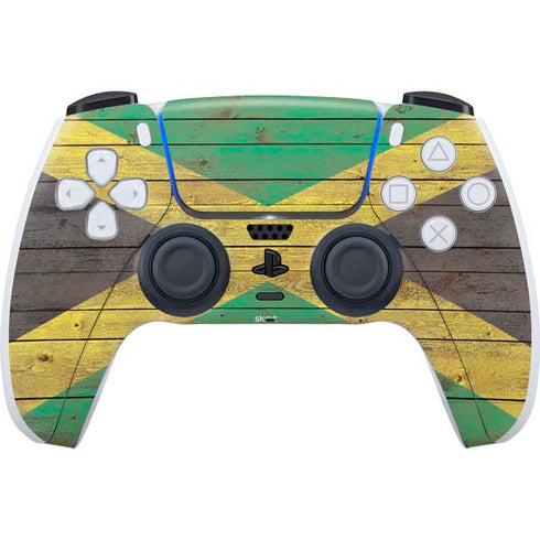 Jamaican Flag Dark Wood PlayStation PS5 Skins