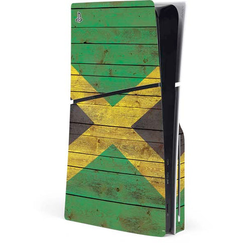 Jamaican Flag Dark Wood PlayStation PS5 Skins