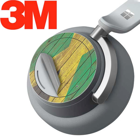 Jamaican Flag Dark Wood Surface Headphones Skin