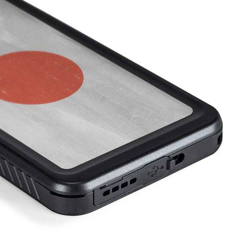 Japanese Flag Distressed Galaxy S24 Plus Waterproof Case
