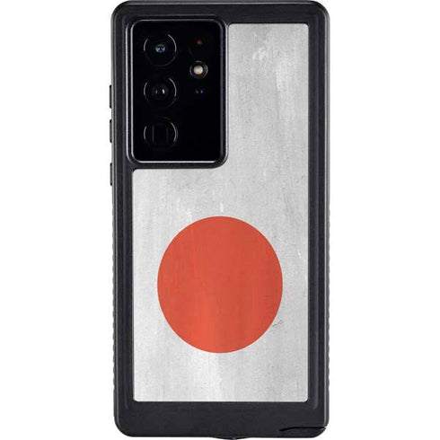 Japanese Flag Distressed Galaxy S24 Ultra Waterproof Case