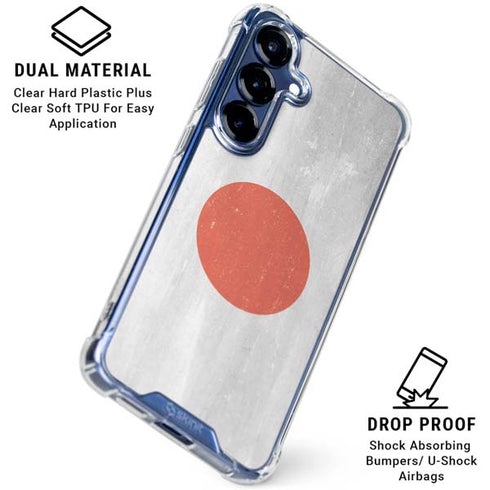Japanese Flag Distressed Galaxy S25 Plus Clear Case