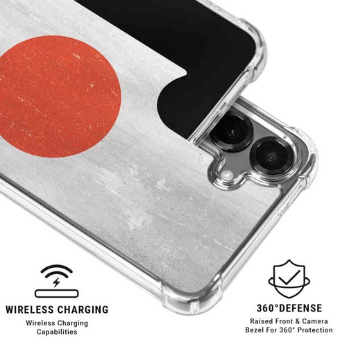 Japanese Flag Distressed Galaxy S26 Clear Case