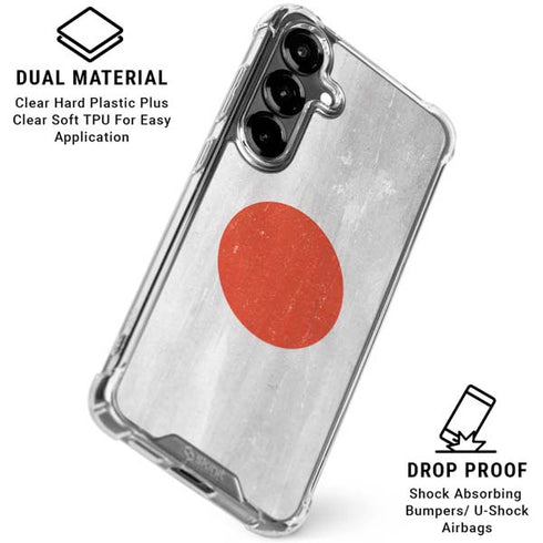 Japanese Flag Distressed Galaxy S26 Clear Case