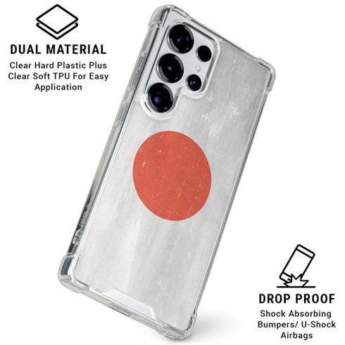 Japanese Flag Distressed Galaxy S26 Ultra Clear Case