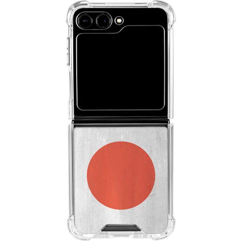 Japanese Flag Distressed Galaxy Z Flip6 Clear Case